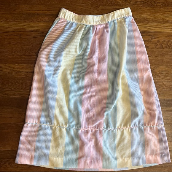 vintage Union rainbow cotton skirt striped coastal “12” 26” waist - Picture 7 of 9